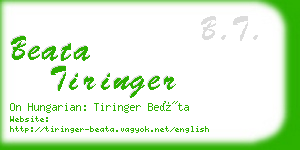 beata tiringer business card